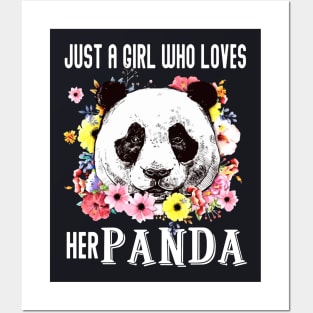 Just A Girl Who Loves Her Panda Animals Cute Daughter Posters and Art